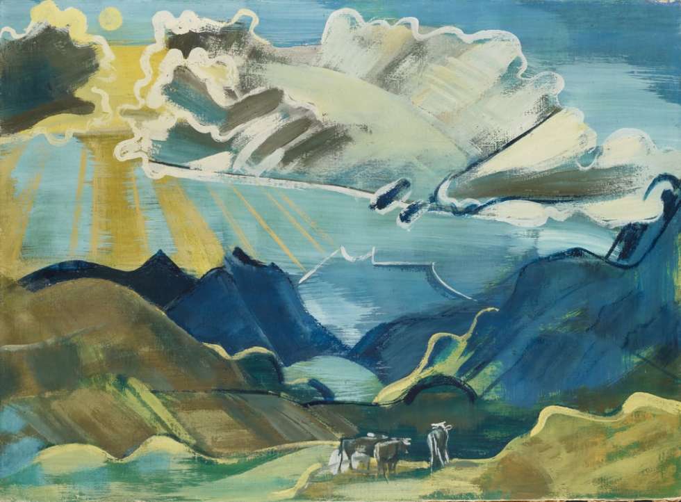 August Bamberger, Balmalp mit Schächental und Uri Rotstock, 1927-28 