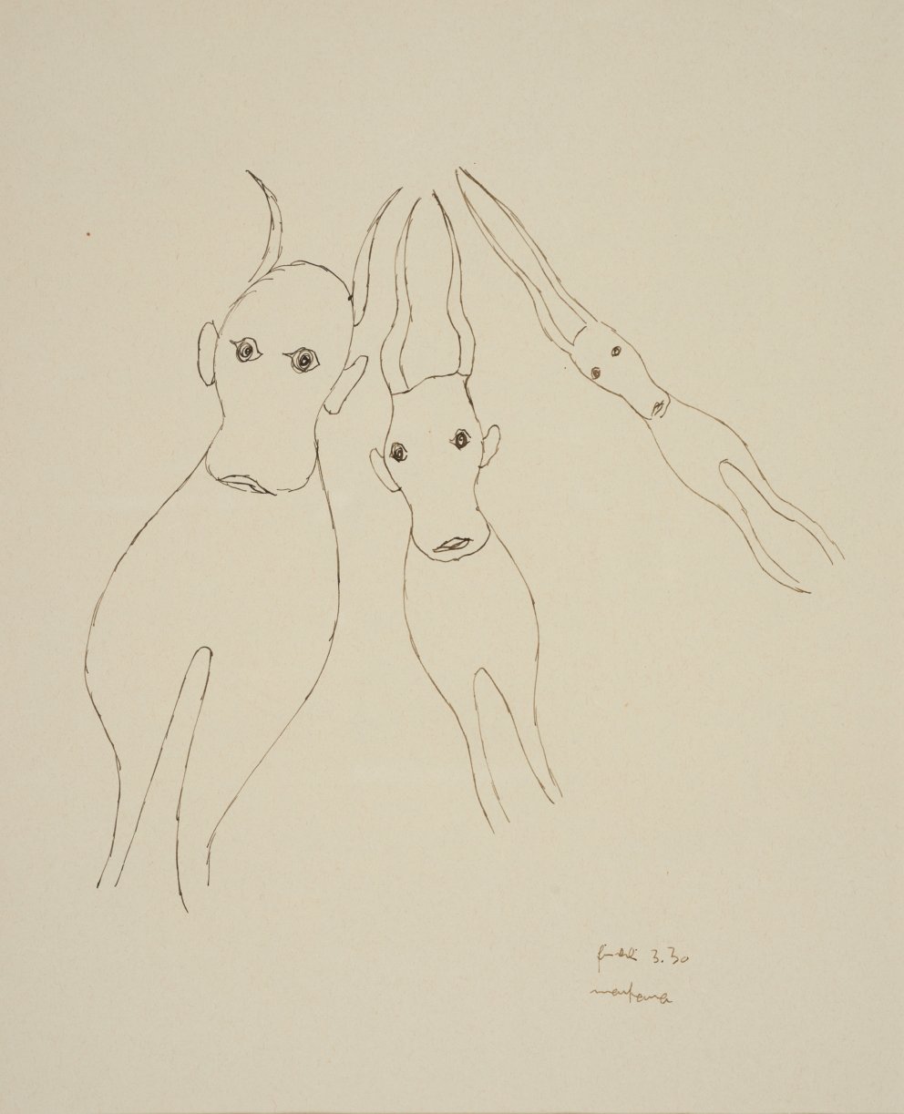 Hans Fischli | Zentrum Paul Klee | Ohne Titel (Blatt aus der Serie Celerina), 1931, Tusche, Bleistift und Farbstift auf Papier, 21 × 27 cm
