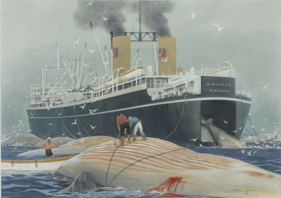 Sandy Hook (1879-1960): Walfangschiff «Vikingen», Gemälde, Sammlung Philipp Keller, Verkehrsarchiv, Verkehrshaus der Schweiz, Inv. VA-41000