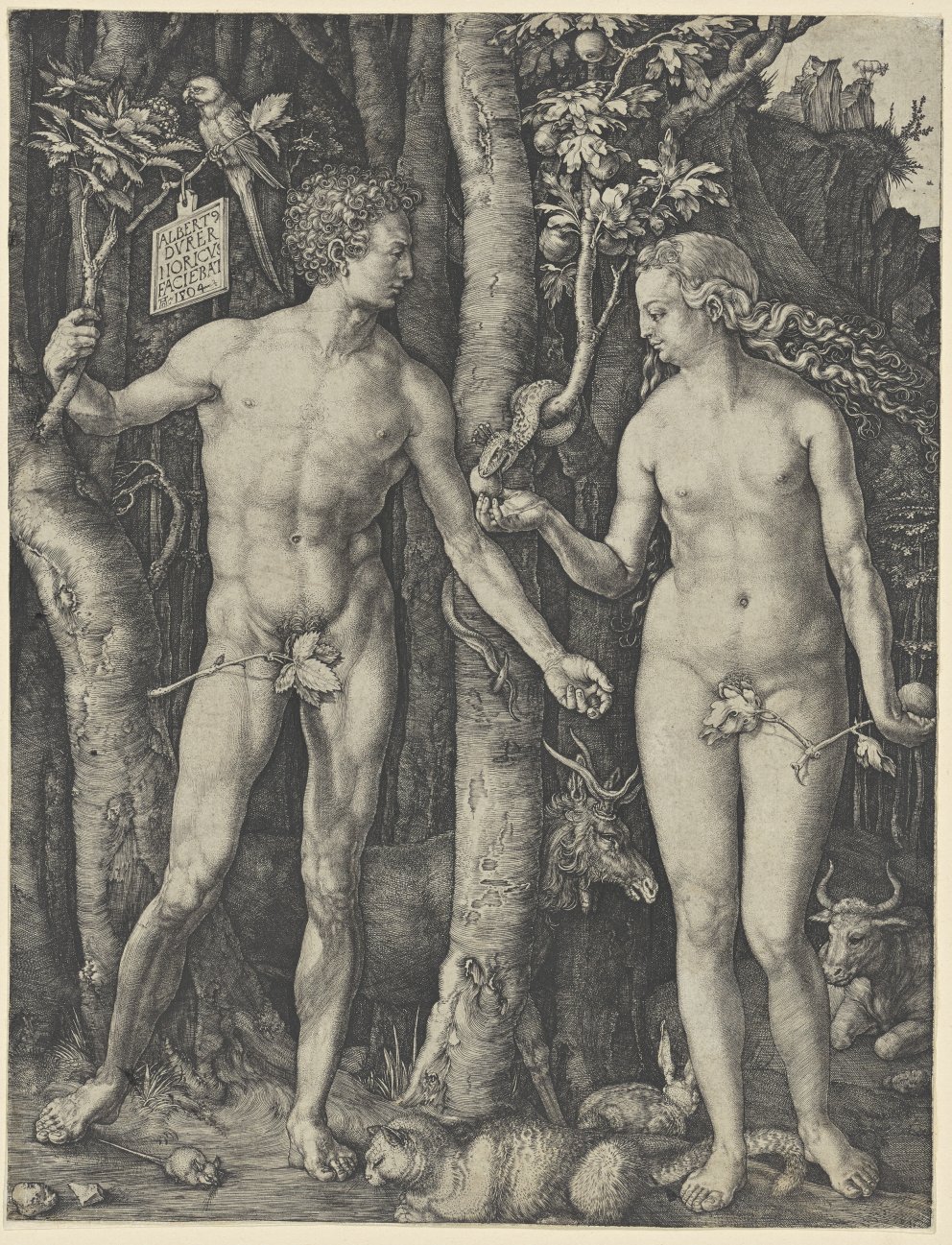 Albrecht Dürer, Adam und Eva, 1504 Kupferstich auf Papier