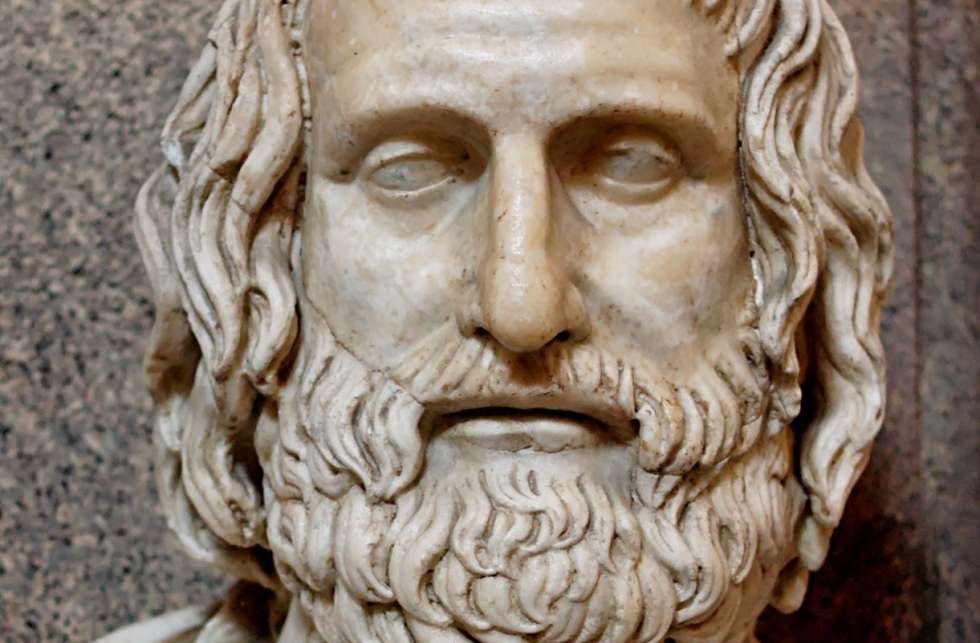 Seine Texte dienten als Ausgangspunkt für die Trilogie im Schauspielhaus Zürich: Der griechische Dramatiker Euripides | † 406 v. Chr.