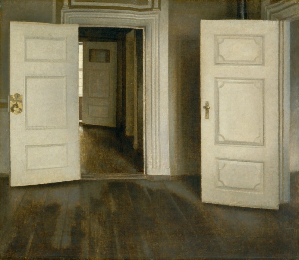Vilhelm Hammershøi. Maler des stillen Klangs | Kunsthaus Zürich | Trois navires, canal de Christianshavn, 1905