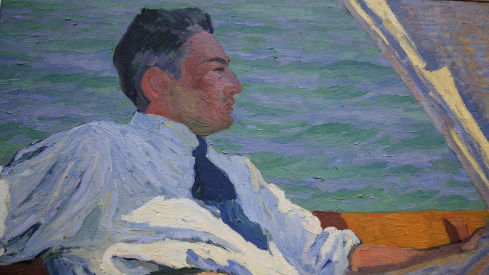 E. Richard Bühler im Segelboot, gemalt 1911 von Giovanni Giacometti 1868 – 1933 |  Privatbesitz