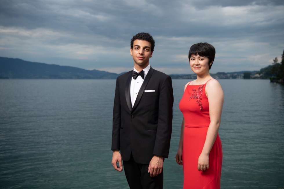 Eröffneten die 5. Ausgabe des Swiss Alps Classics: Die US-amerikanischen Jung-Pianisten Avery Gagliano, 19, und Amir Siraj, 21