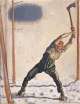 Der Holzfäller | Ferdinand Hodlers Holzfäller ist Symbol für Stärke und Widerstandskraft. Dieser heroische Mensch, der die Natur bezwingt, wird sich selbst zur grössten Bedrohung werden. Ferdinand Hodler (1853–1918), Der Holzfäller, 1910, Öl auf Leinwand, 129.5 x 100 cm.