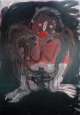 Benzeholz | In Verkörperung | Pat Treyer, die Rote, 2021, Acryl auf Leinwand, 200 x 140 cm
